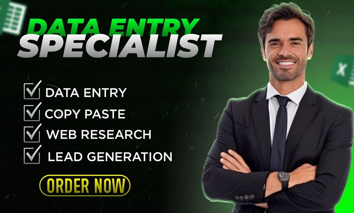 I will provide Professional Data Entry, Excel Cleani...
