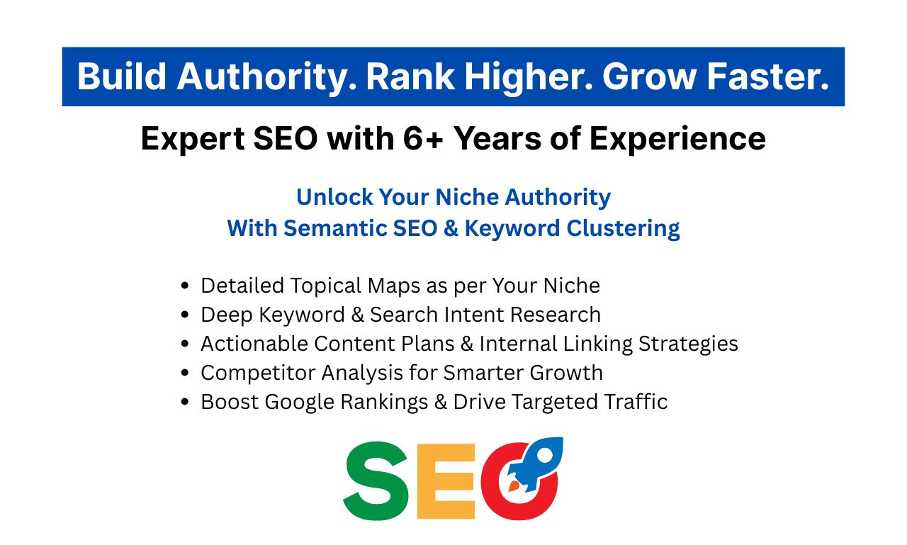 I will craft a semantic SEO topical authority map with keyword and topic clusters