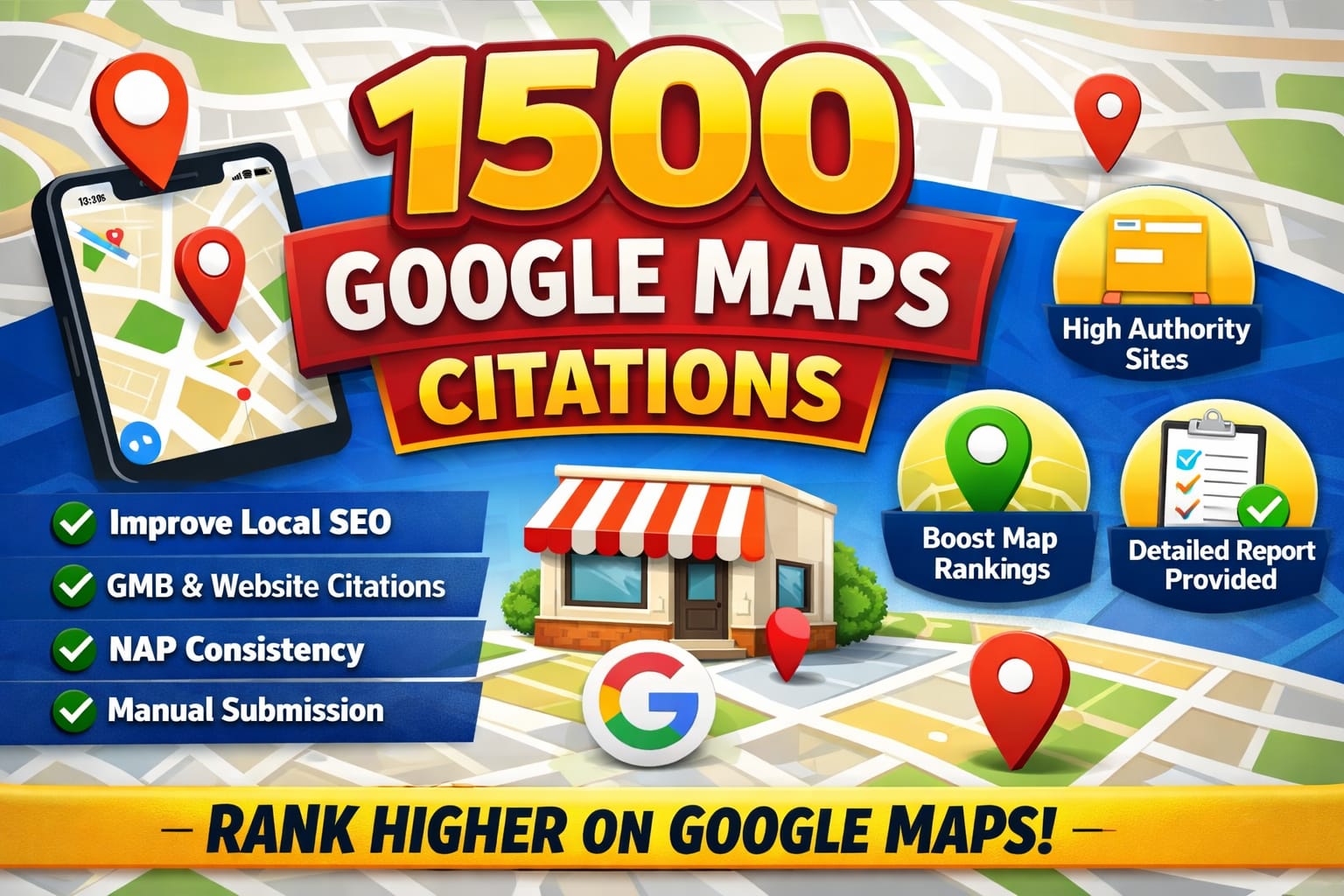 I will create 1500 goggle map citations for your GMb profile or website 