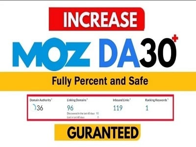 Increase Moz 0 to DA 30+ in 10 days Safe and Guarante...