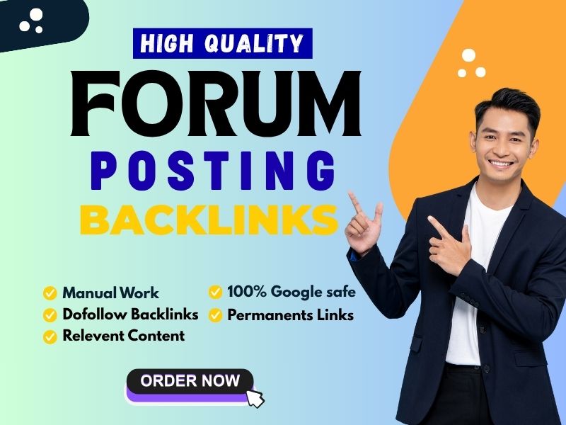 I will manually give 50 forum posting backlinks with high domain authority