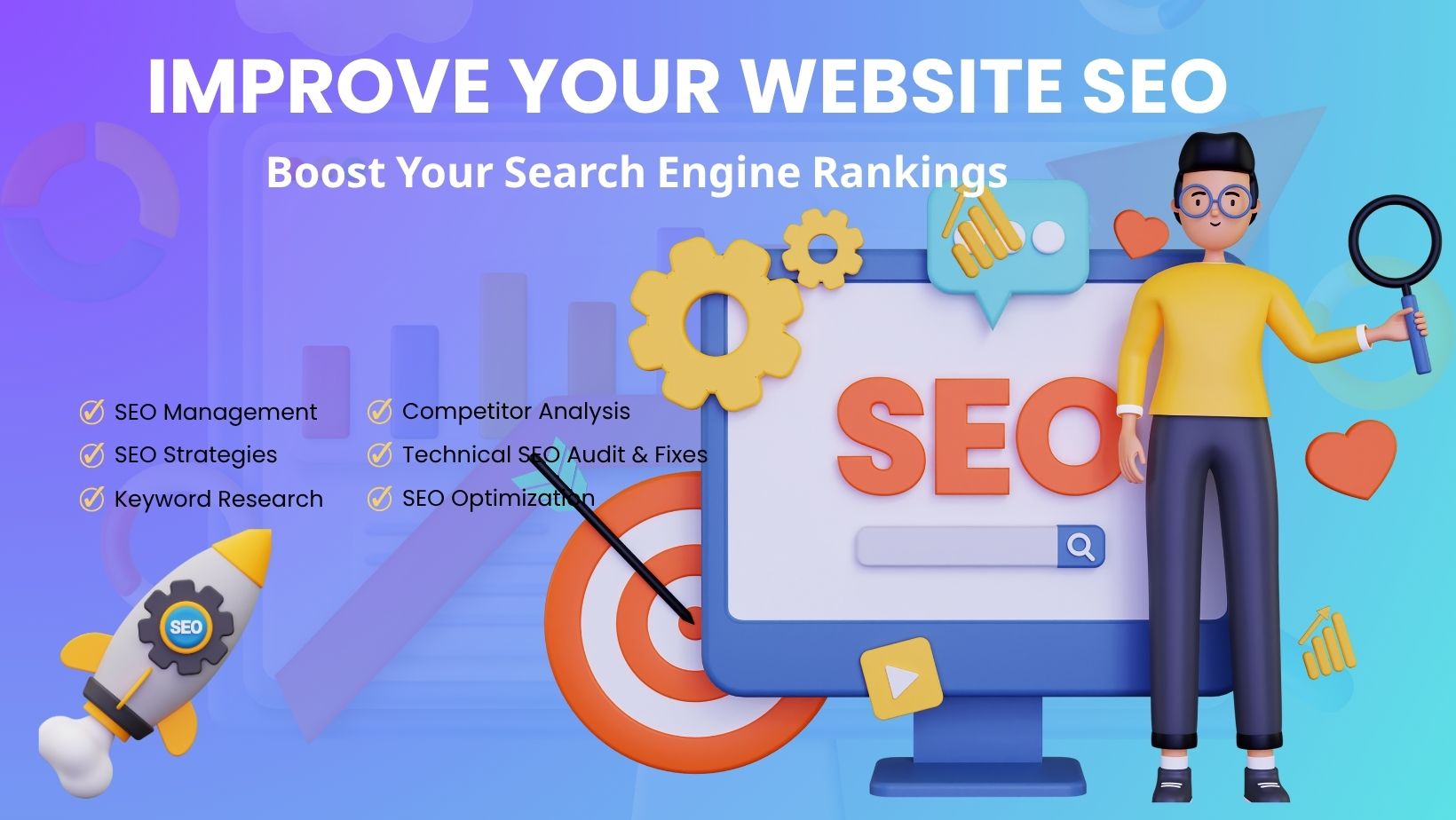 I will improve your website SEO and boost your search...