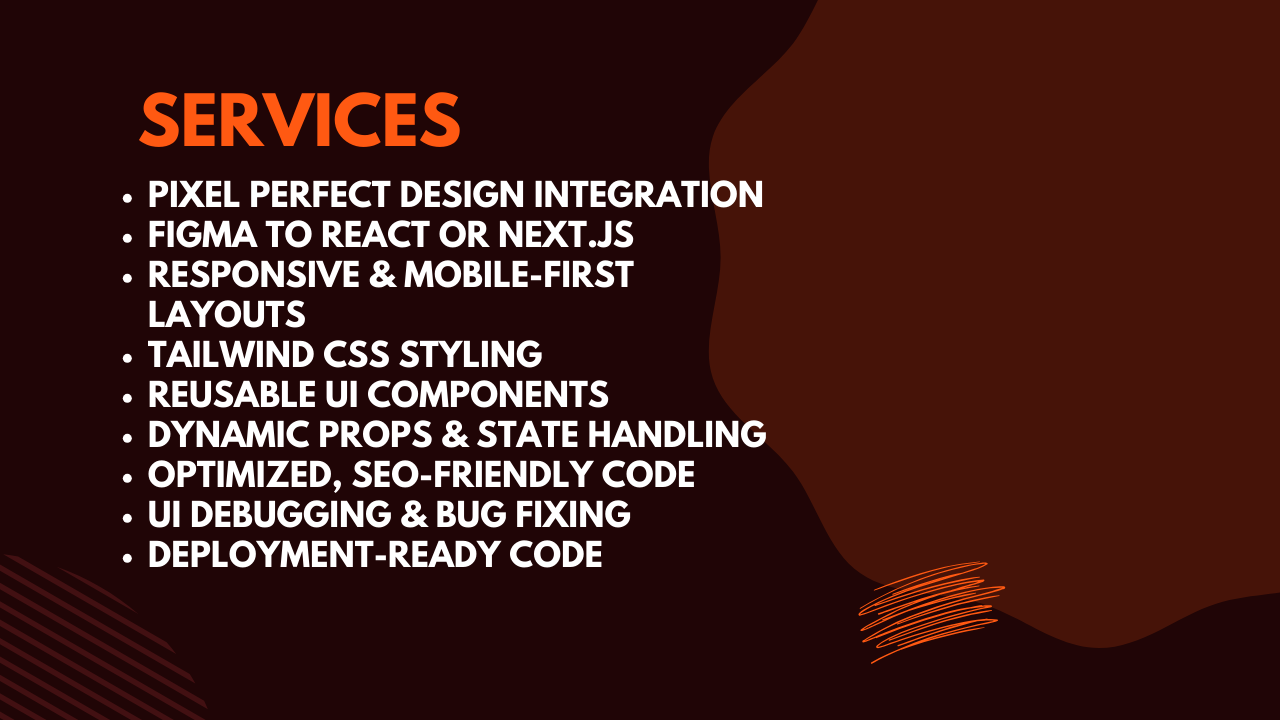 I will convert your figma design to nextjs or react with tailwind css 