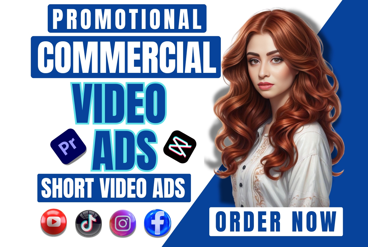 I will create promotional video ads or short video ads for marketing commercial