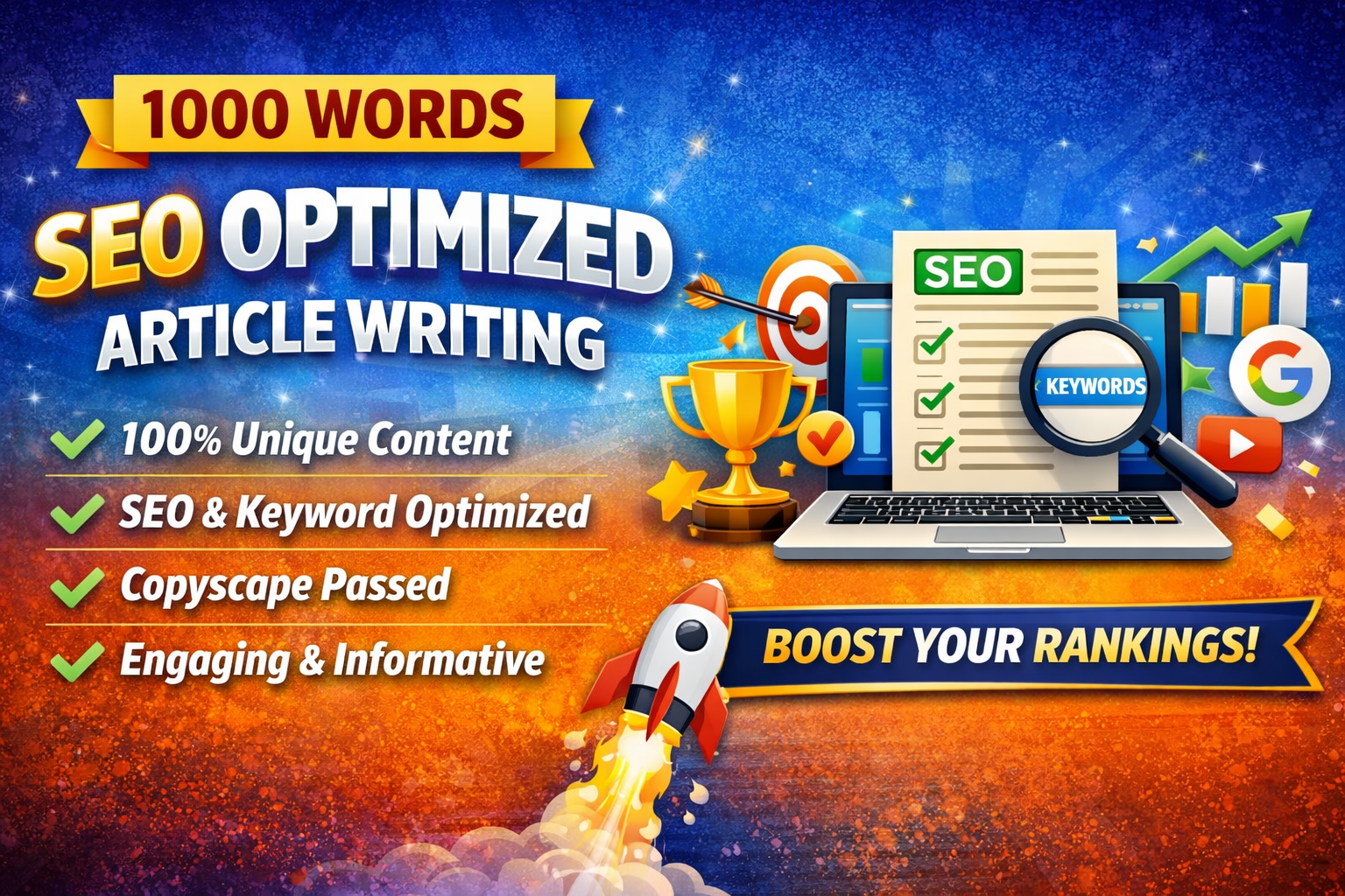  i will write 1000 words of Article Writing That Boost Your Google 