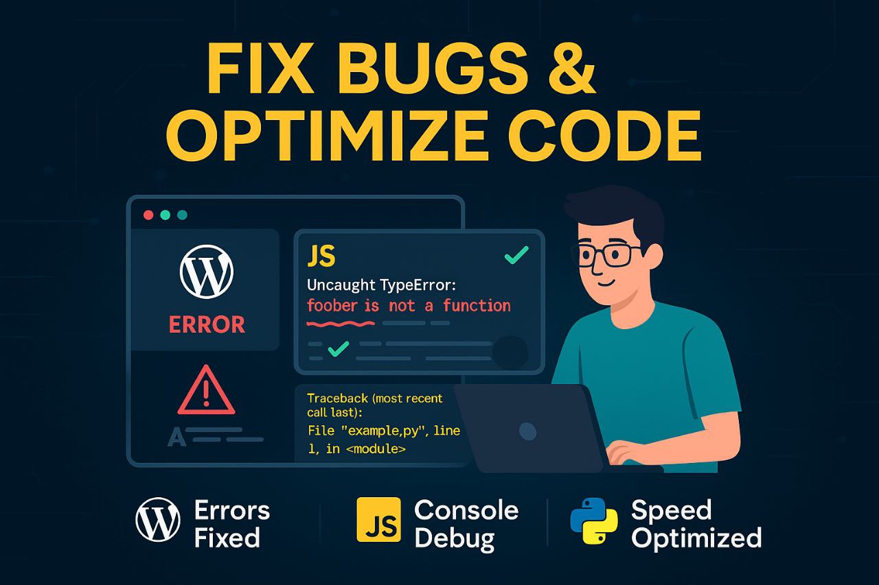 I will fix WordPress errors, WordPress issues, and fix JavaScript project errors fast