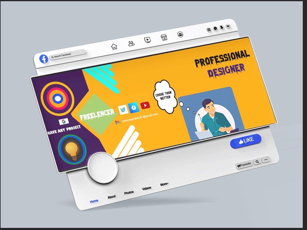 I will design facebook cover, youtube baner and tham...