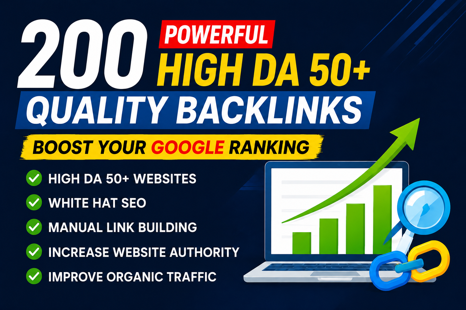 Build 200 High Authority Quality Backlinks to Increas...