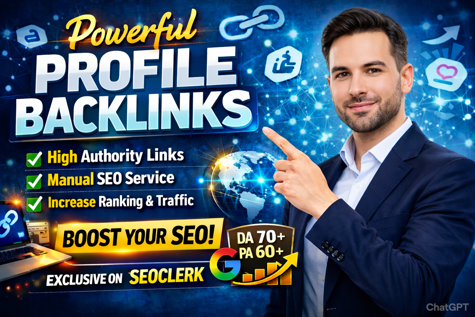 I Will Build 100 High Authority Permanent SEO Profile Backlinks DA 50-100 for Top Google Rankings