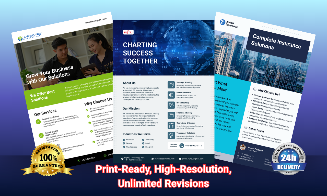 I will design professional flyers for business, corporate, restaurant, and events