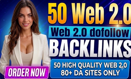 50 high quality Web 2.0 80+ DA sites only