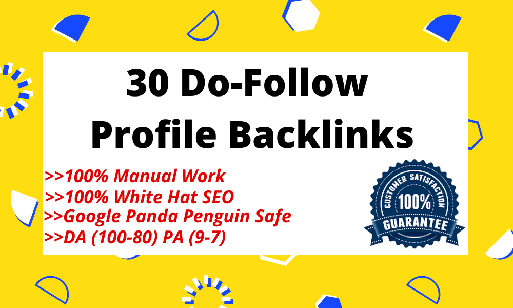 Manually Set Up 30 Authoritative Profile Backlinks to...