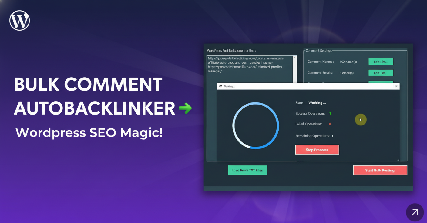 WordPress Comments AutoPoster - Create Unlimited WordPress Comments Backlinks 