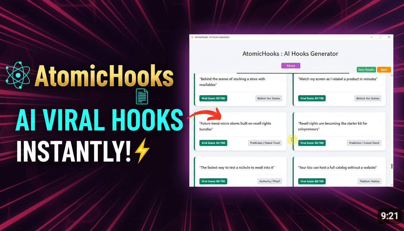 AtomicHooks: AI Viral Hooks Generator