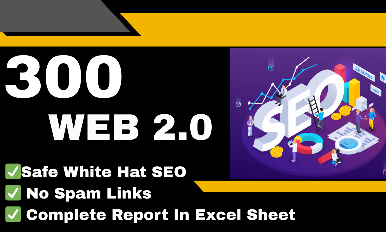 300 High Quality Web 2.0 Backlinks DA 40 to DA 70 Site SEO and Google Rankings