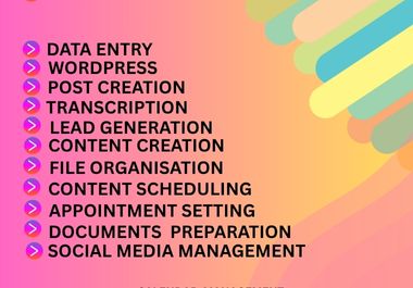 I will be your professional virtual assistant for web research, data entry, and lead generation