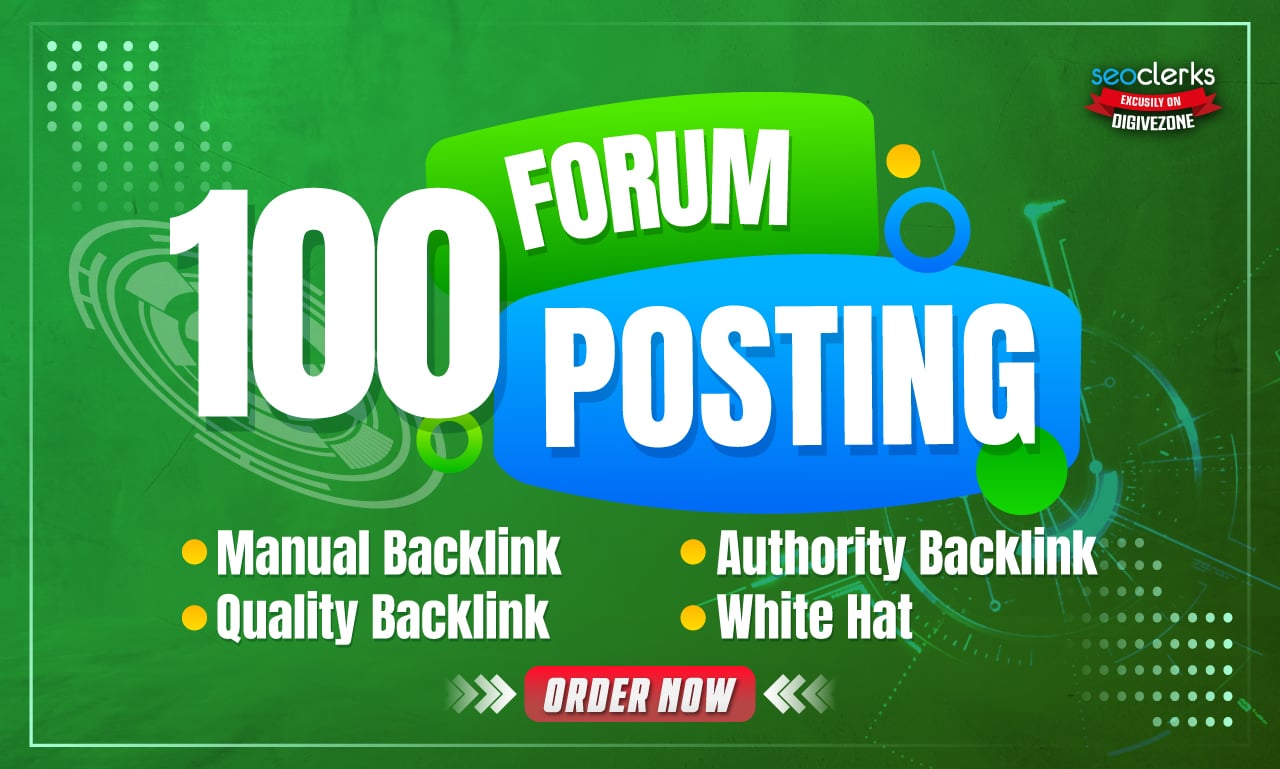 100 Manual Forum Posting on Real & Active Forums (White-Hat SEO)