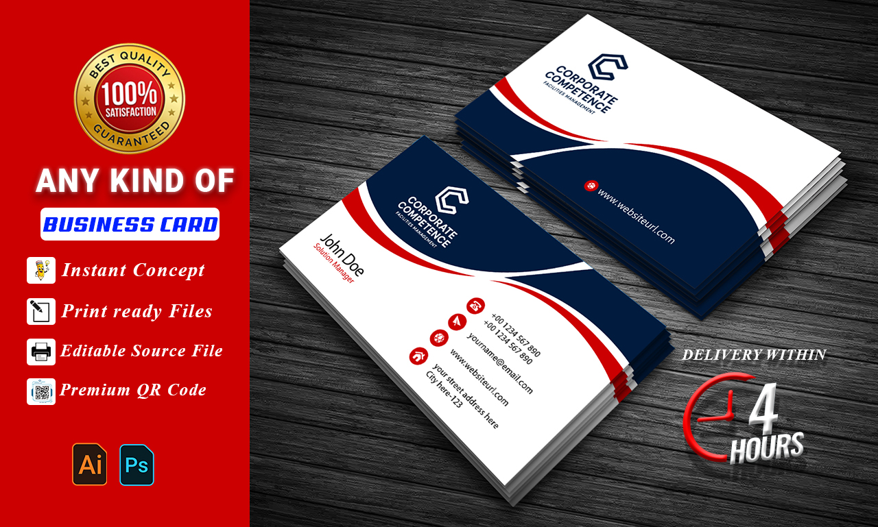 I will design professional business card within 4 hours