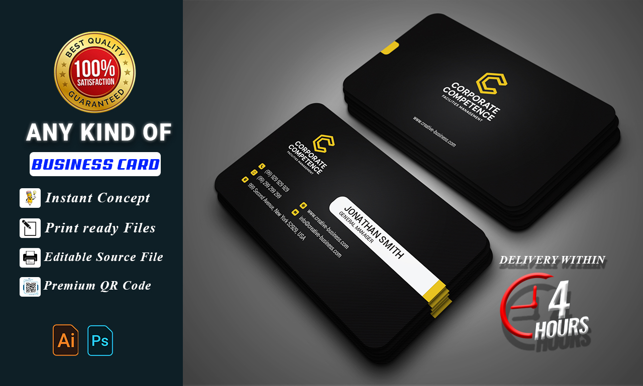 I will design professional business card within 4 hours