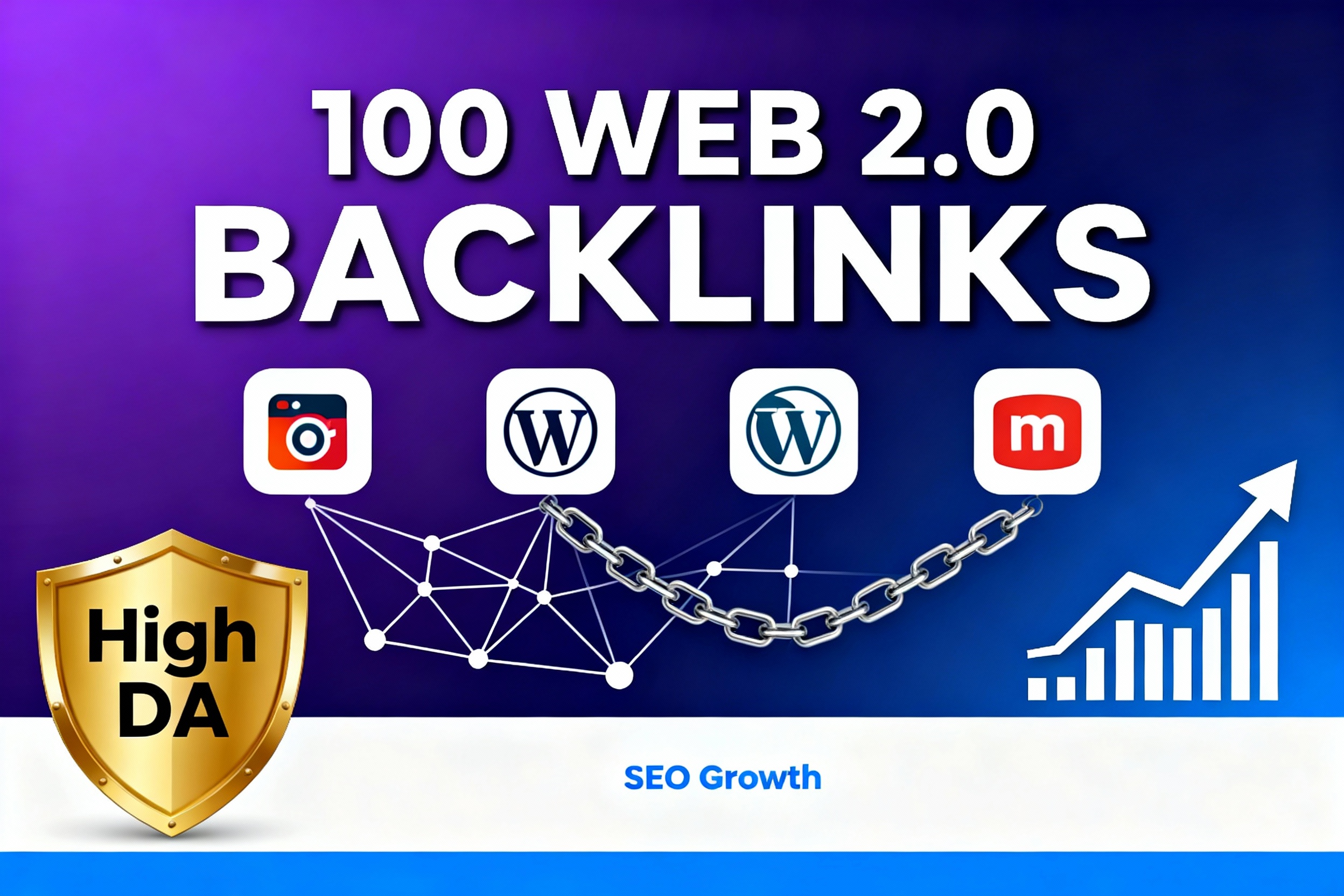 Promote 100 Manual Web 2.0 Backlinks from High DA Platforms - White Hat Link Building