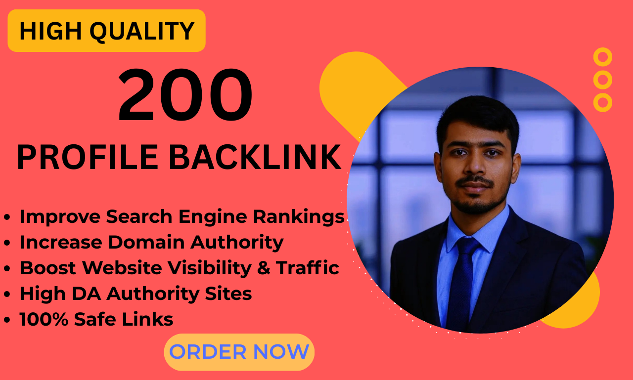 200 High-Quality Profile Backlinks for SEO Boost & Website Ranking
