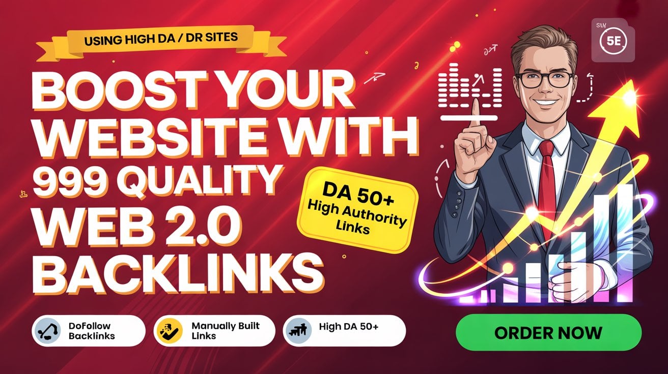 Boost Your Website with 999 Quality Web 2.0 Backlinks DA 50+