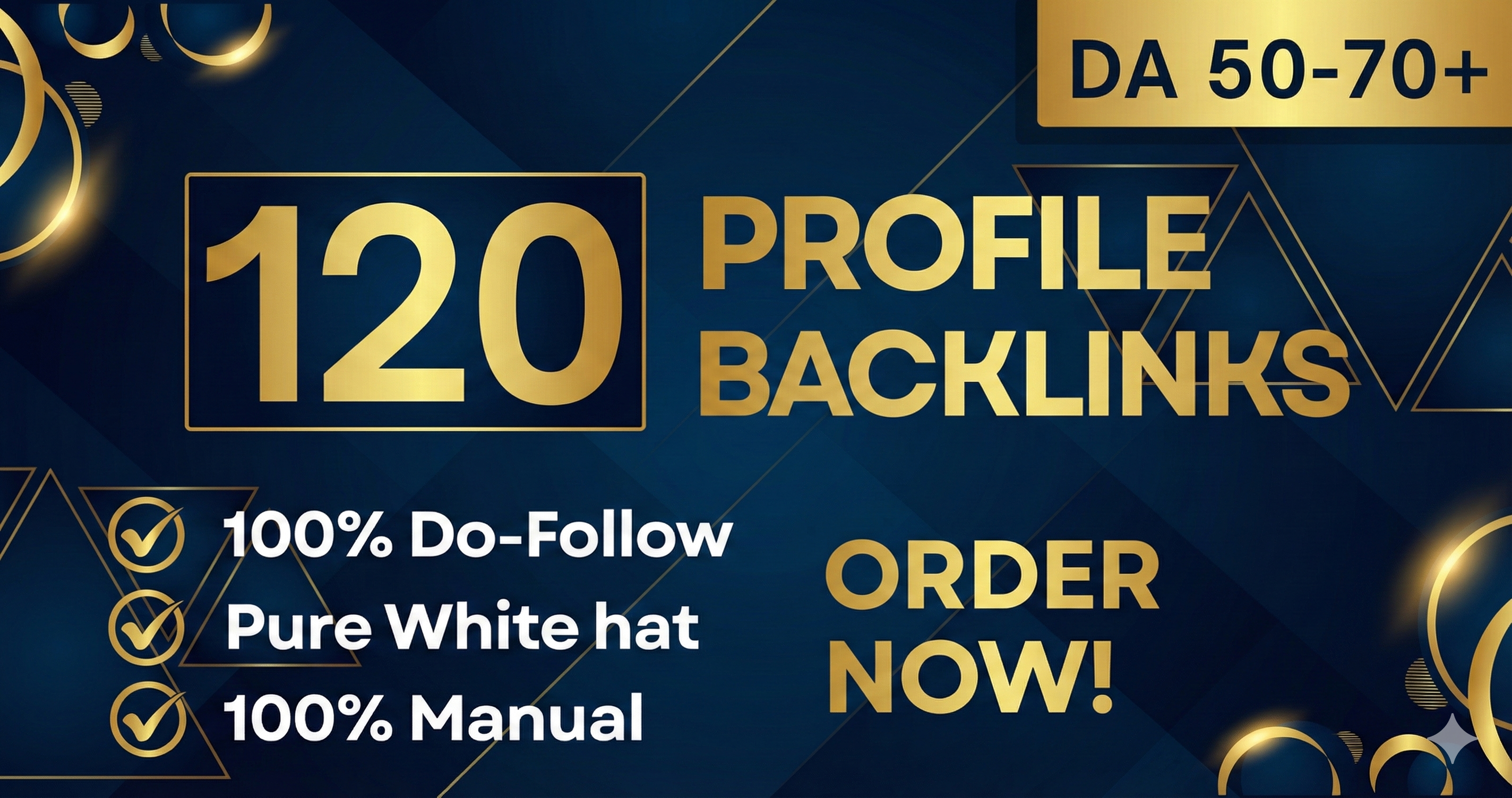 120 HIGH QUALITY PROFILE BACKLINKS DA 50-70+ Do-follo...