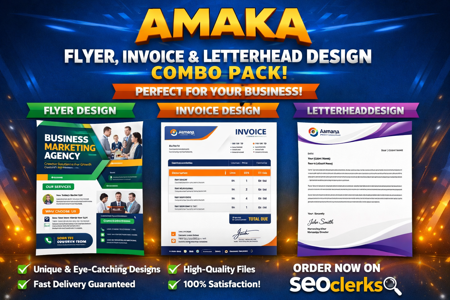 High Quality Flyer Invoice and Letterhead Design | Professional and Unique