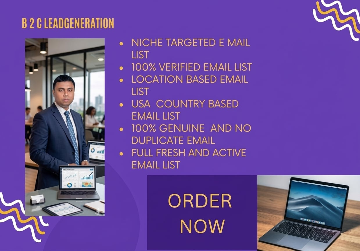 I will provide 10000 niche targeted verified B2C email list.
