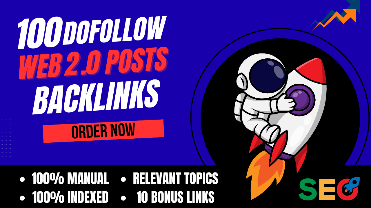 100 High-Quality Manually Done Dofollow Web 2.0 Backlinks 