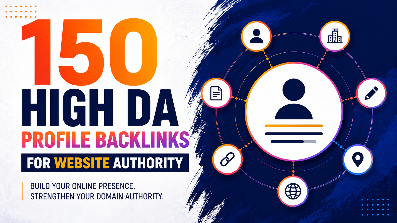I will manually create 150 high DA profile backlinks ...