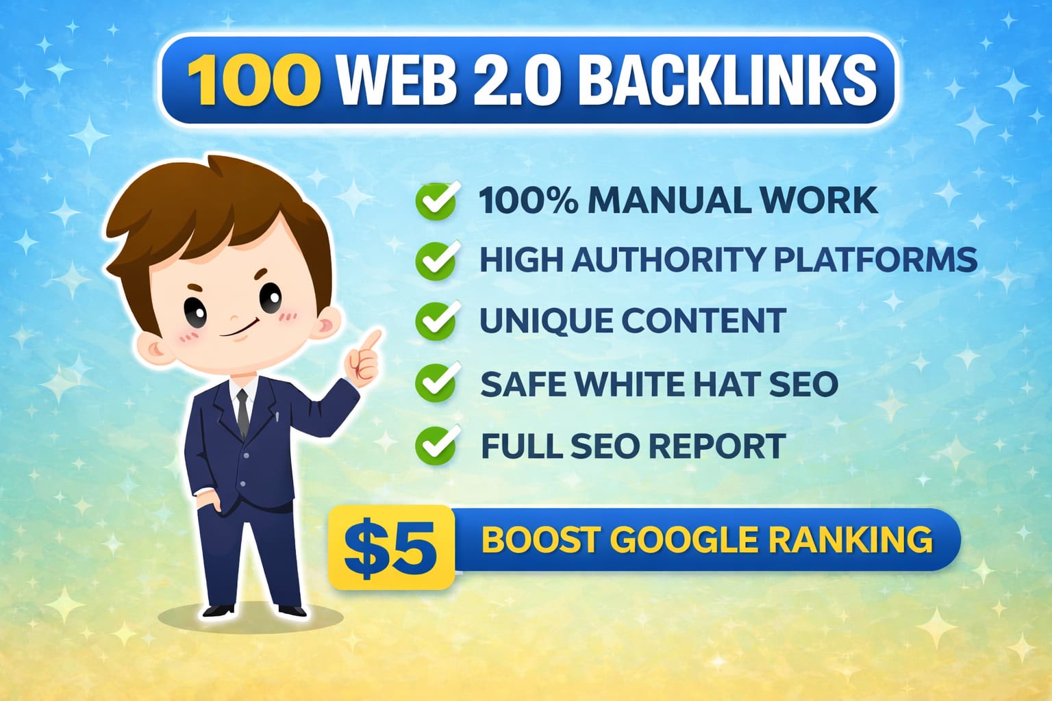 build 100 high authority web 2.0 backlinks manually for SEO