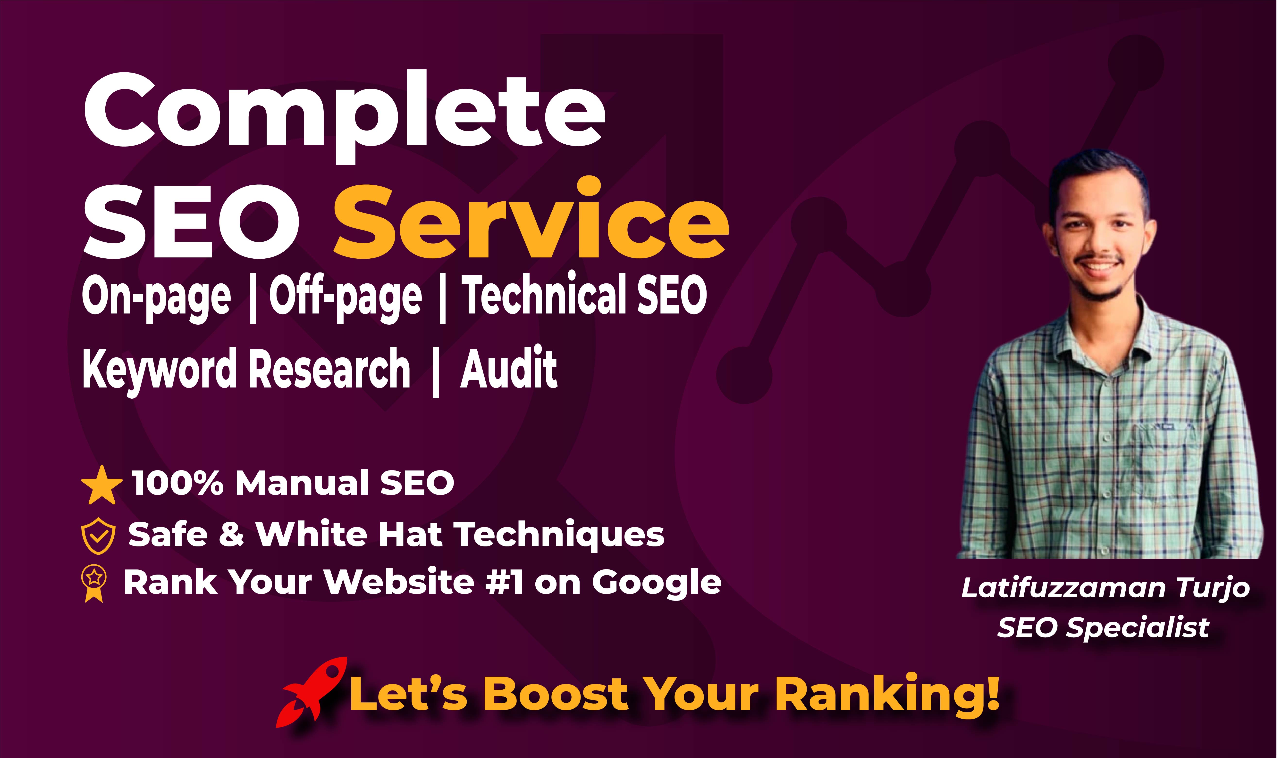 I will provide on page, off page and technical SEO service