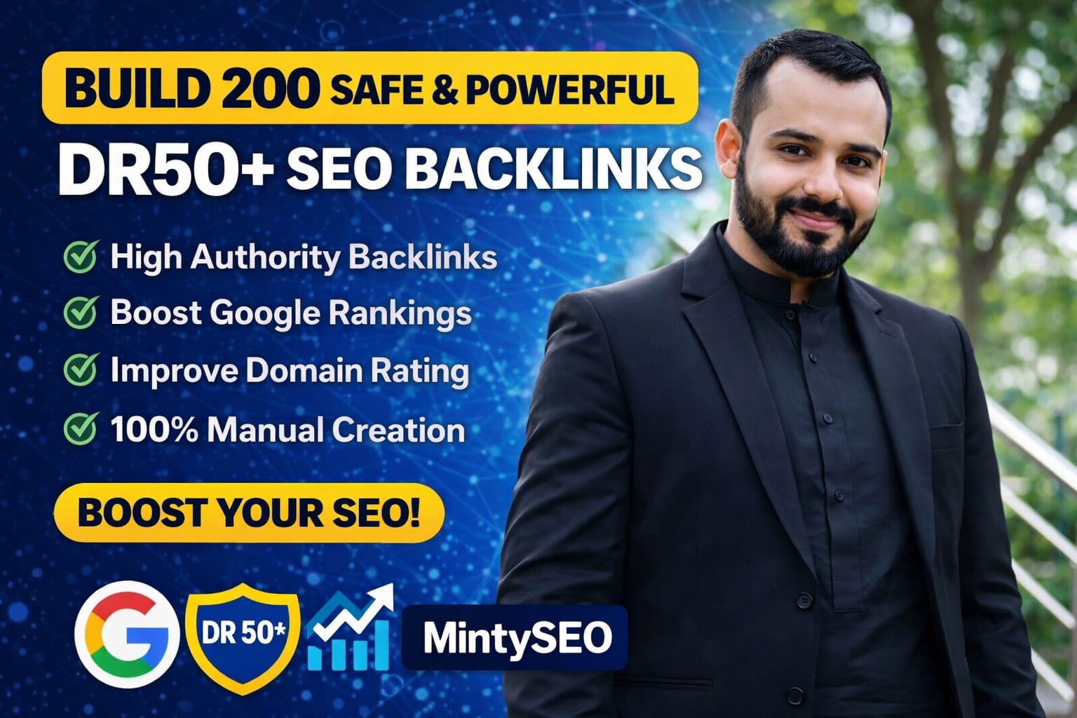 Build 200 Safe and Powerful DR50+ SEO Backlinks for Your Website