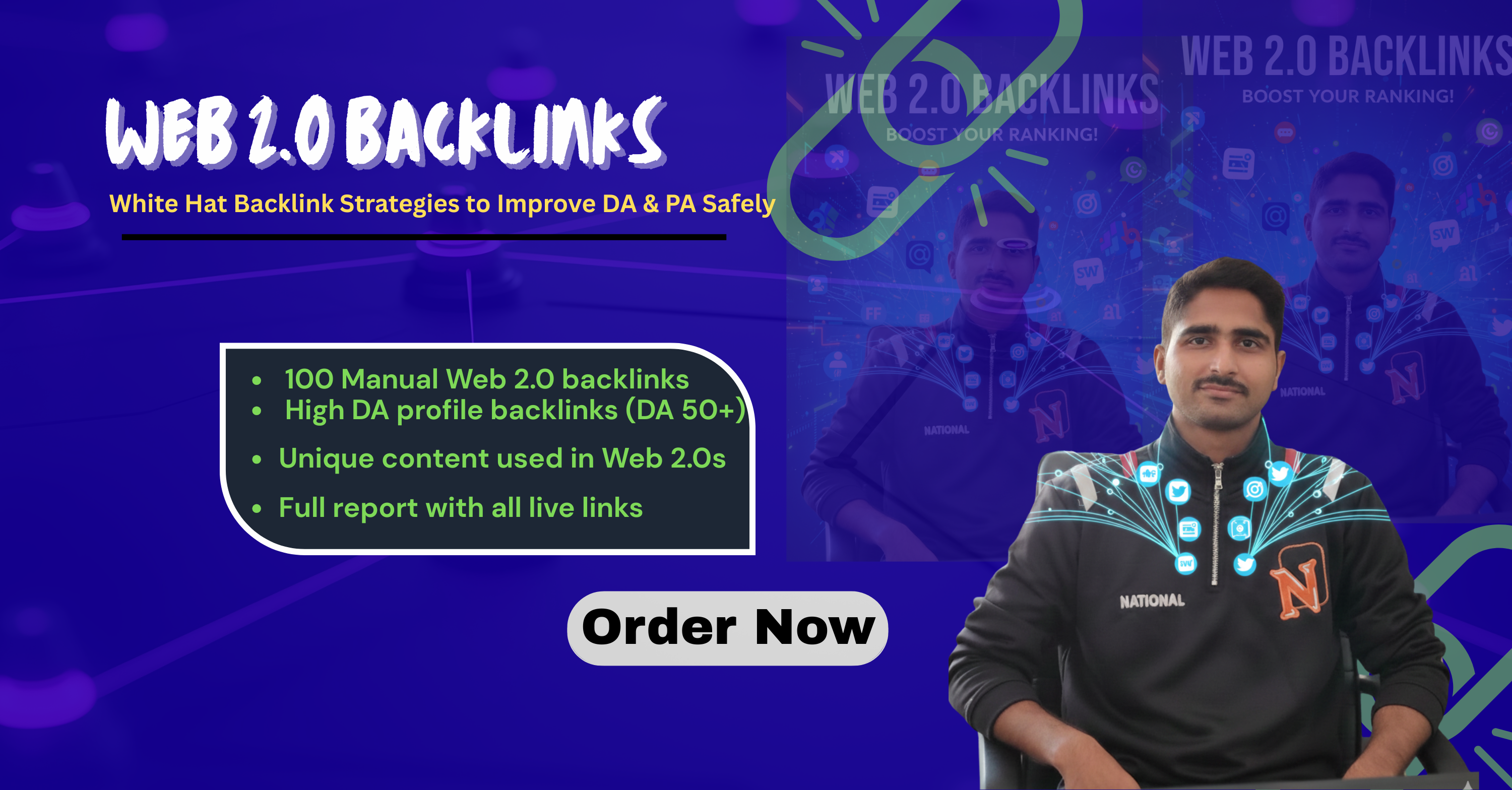 100 Web 2.0 Backlinks | Manually Built High DA PA Links for Safe SEO 