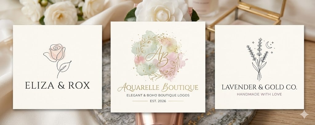 I Will Design a Watercolor, Signature, and Elegant Boho Boutique Logo