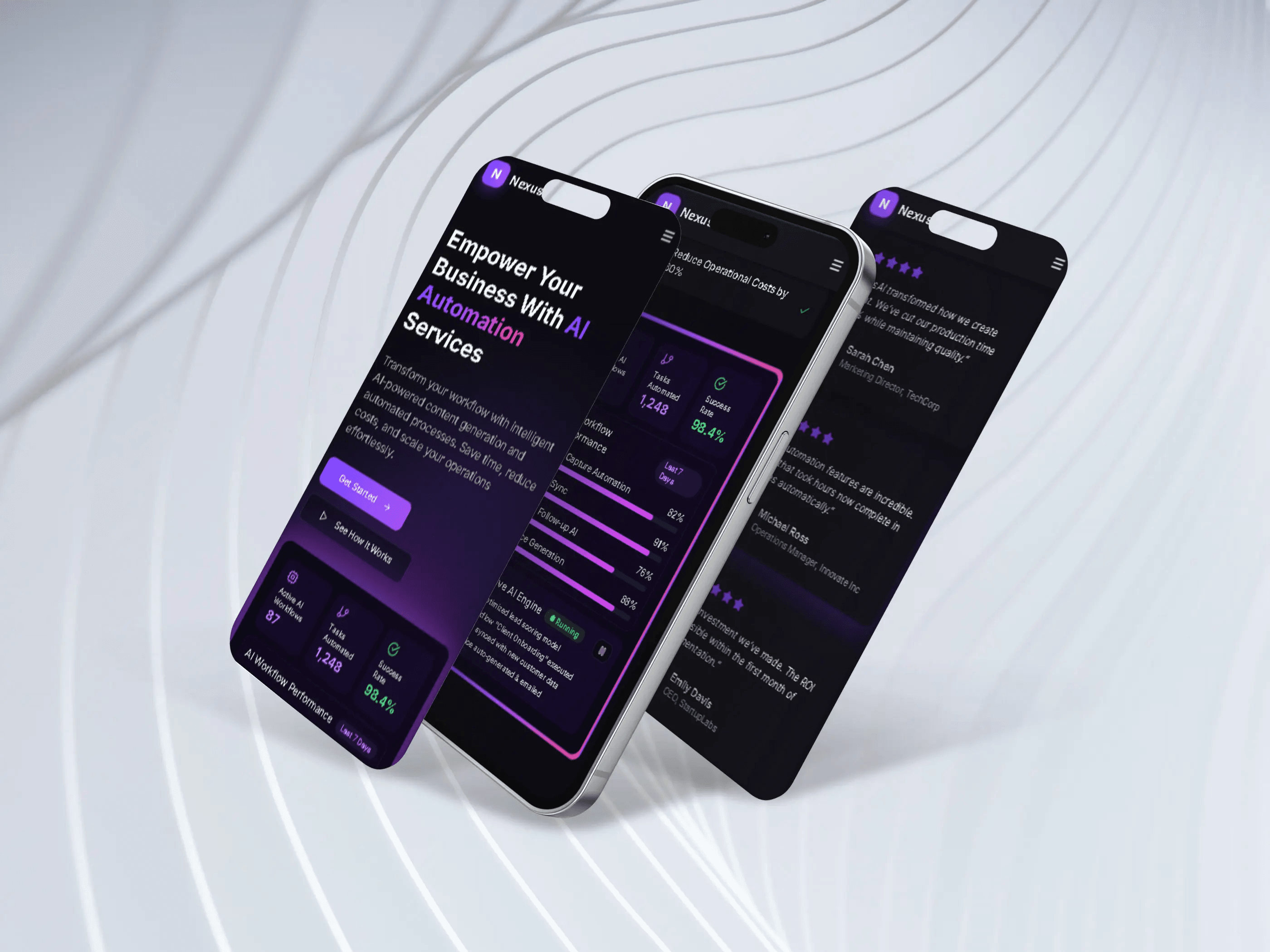 I will create a stunning modern website with clean UI and animations