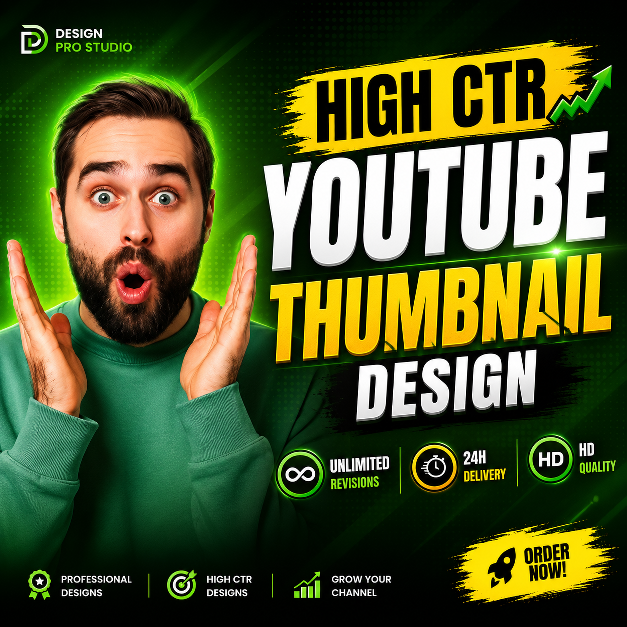 I will design eye-catching YouTube thumbnails that get more clicks