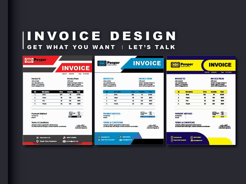 Get High quality invoice design in one day