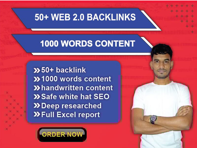 50+ DFY Web 2.0 Backlinks With Content of 1000 words