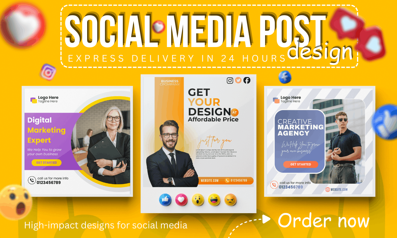 I will design 20 eye catching social media designs, creatives and Canva templates