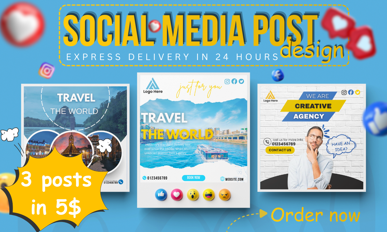 I will design 20 eye catching social media designs, ...