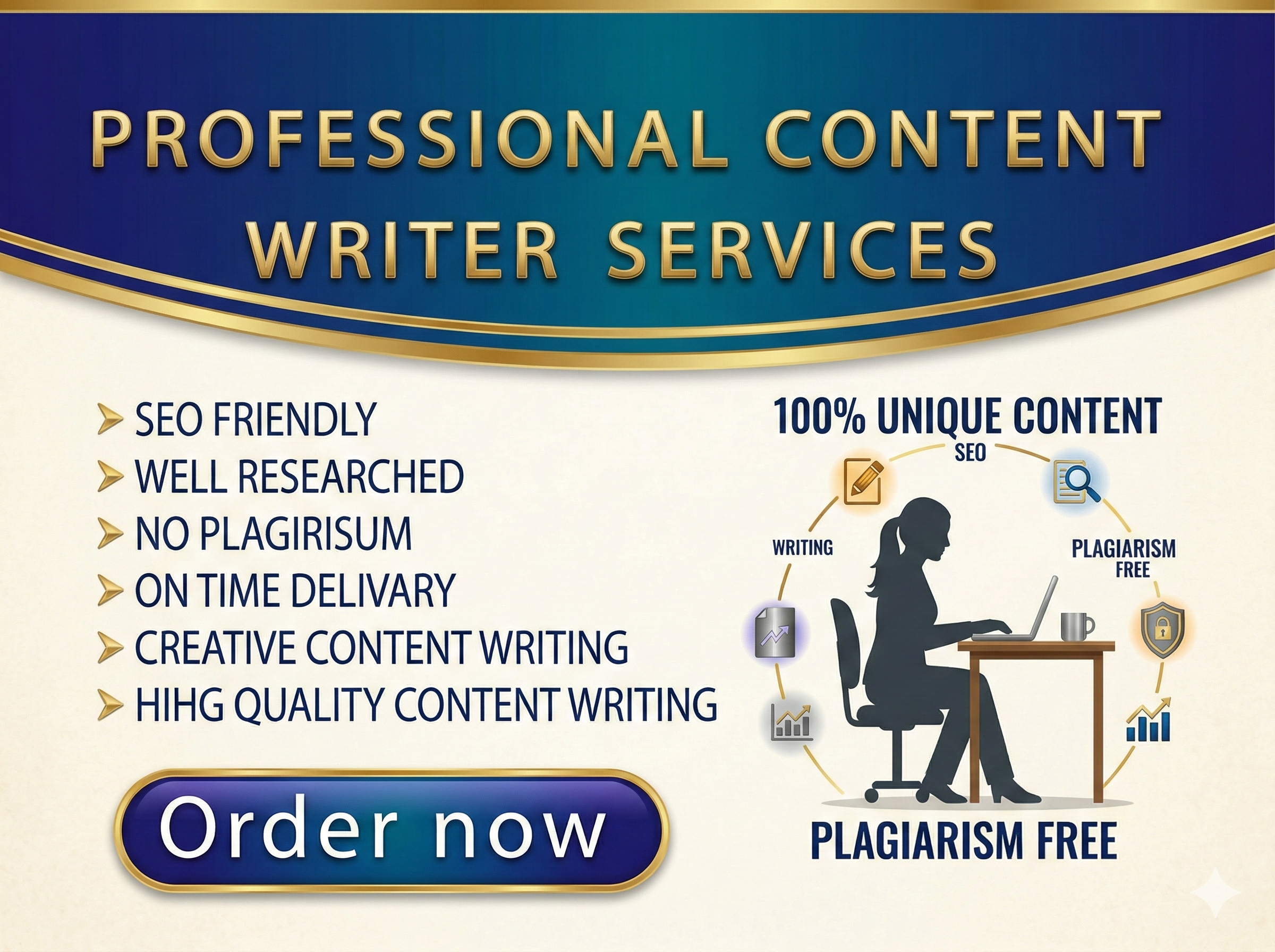I will write 100% unique, SEO-optimized articles and blog posts Professional