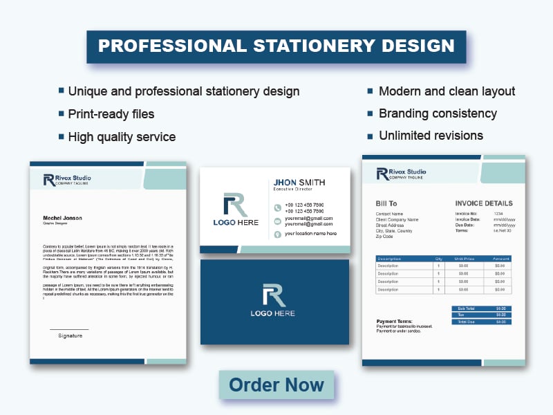 I will provide Professional Stationery Design for Business Branding