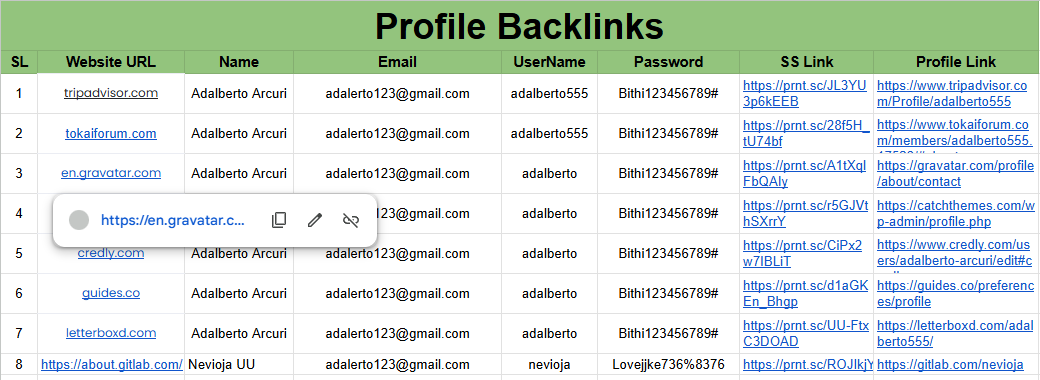 Manually Create 50 High-Quality DA 60+ Profile Backlinks