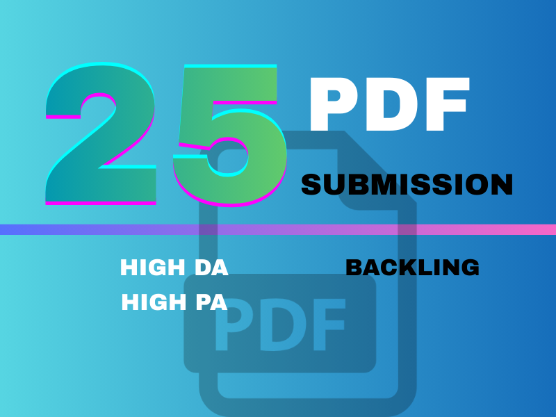 I Will Do 25 High Authority DA PDF Submission for SEO Backlinks