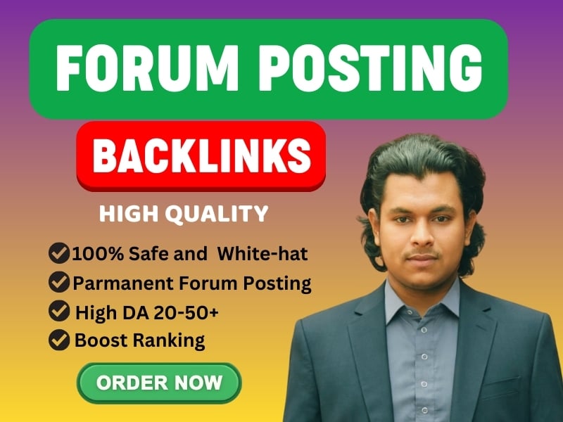 I will provide you 50 forum posting backlinks to low spam score and high DA PA