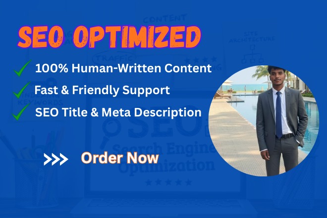 I will write 100 human SEO-optimized content with tit...