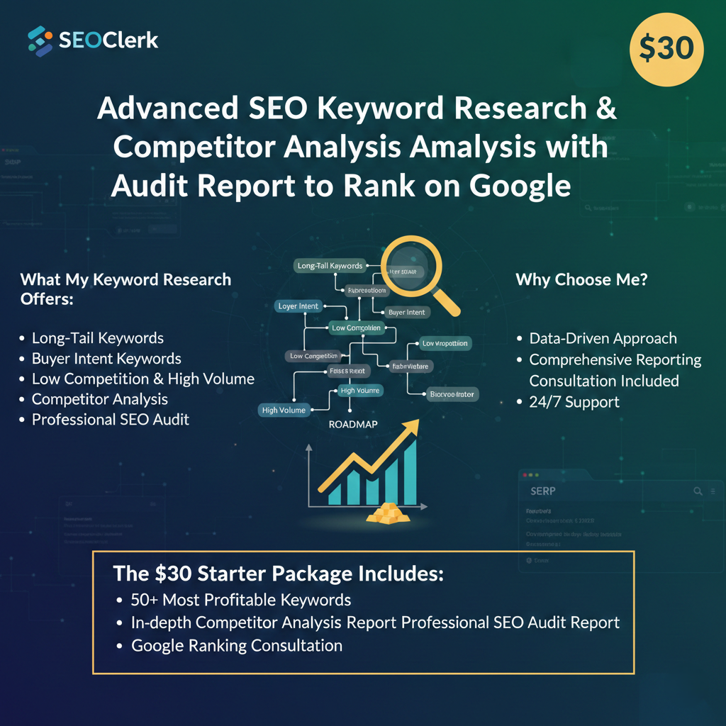 Advanced SEO Keyword Research & Competitor Analysis with Audit Report to Rank on Google