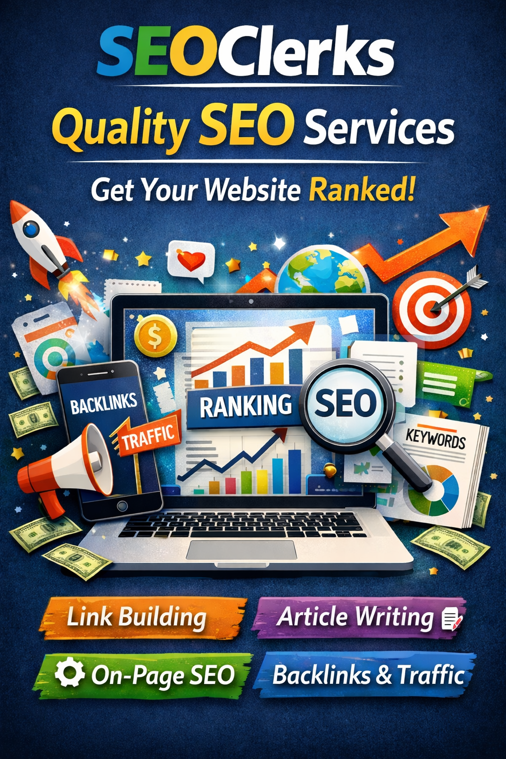 I Will Provide Quality SEO Services to Rank Your Webs...